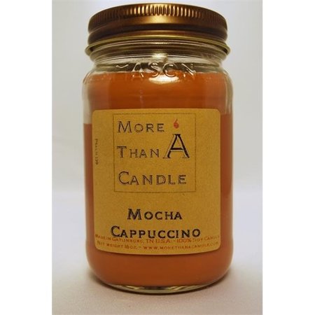 MORE THAN A CANDLE More Than A Candle MCP16M 16 oz Mason Jar Soy Candle; Mocha Cappuccino MCP16M